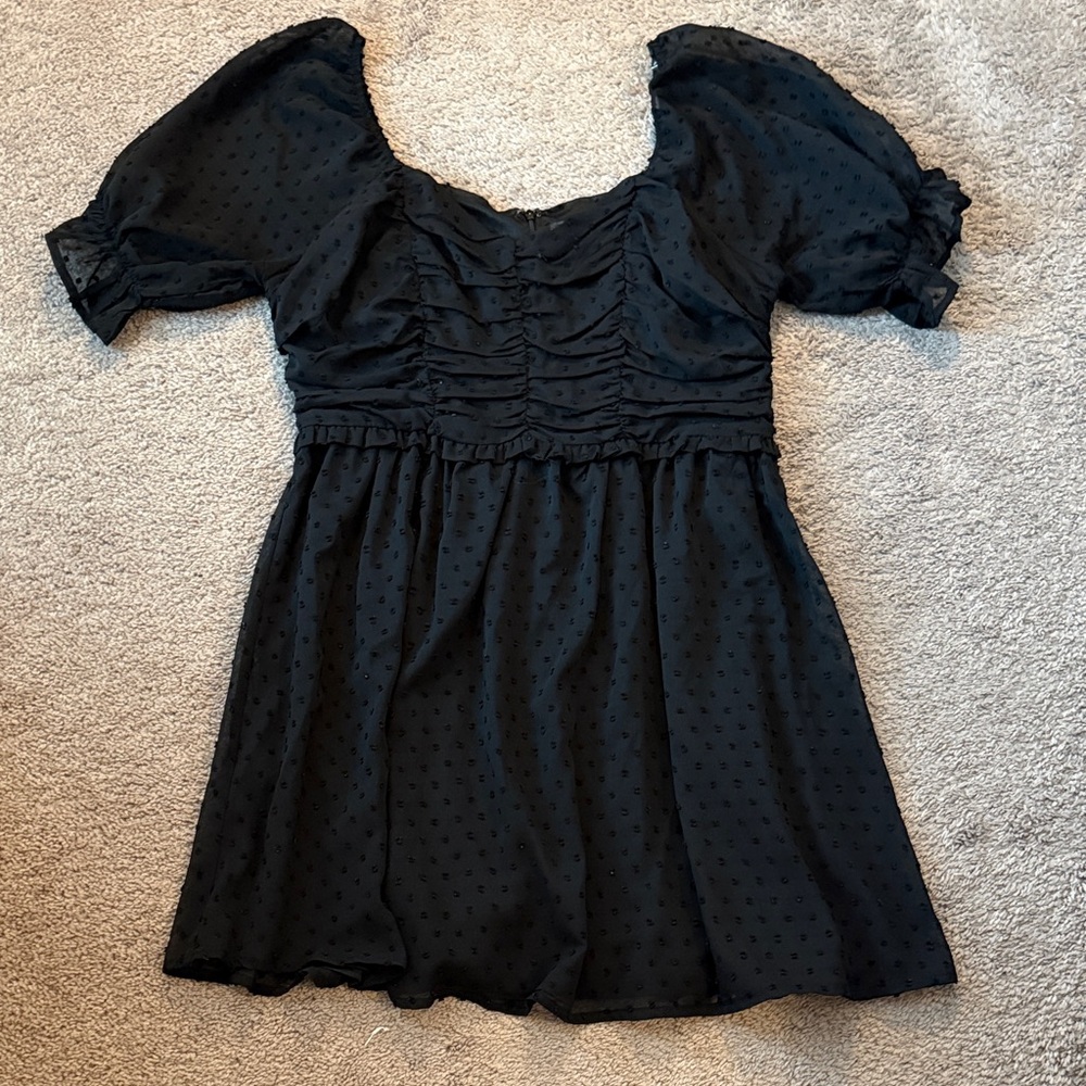 Andree by Unit Black Puff Sleeve Dress - Size Large